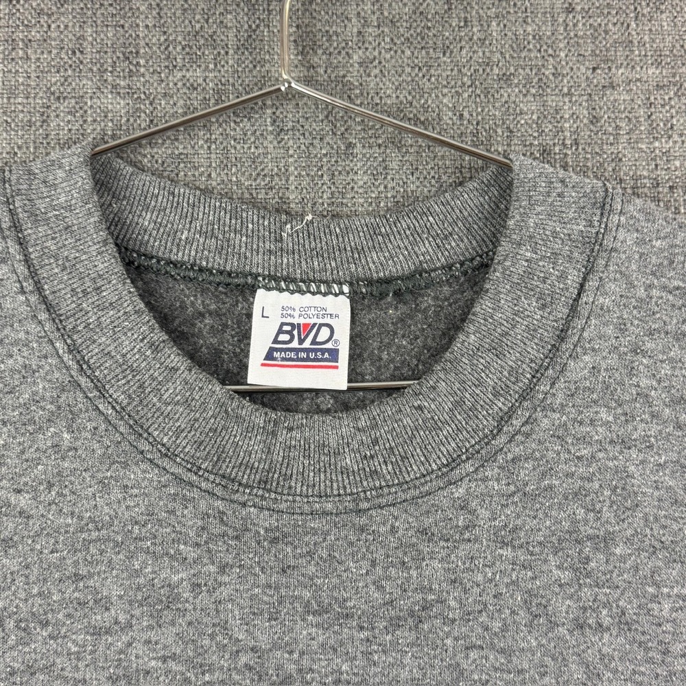 Vintage BVD Sweatshirt Mens Large Crewneck Pullover Made in USA 90s Cotton Blend - Picture 2 of 6
